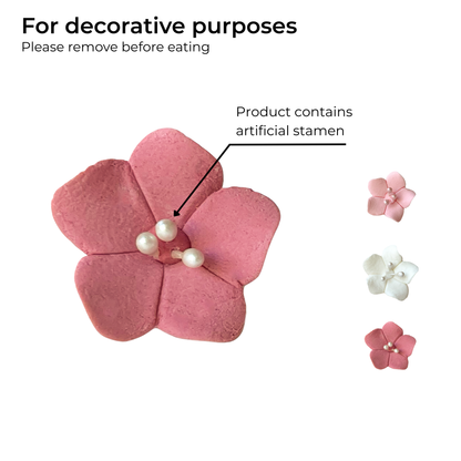 Mini Dusty Rose Blossoms with Pearl Stamens