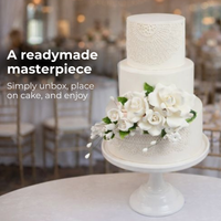 Wedding Cake Spray, Premium Rose Spray by Global Sugar Art, Large, White, 1 Count