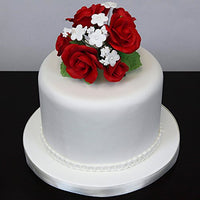 Rose Bouquet Cake Decoration, Elegant Garden Rose Cake Topper, by Global Sugar Art, Red