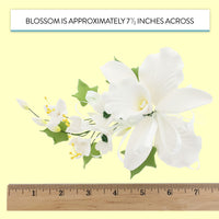Orchid Sugar Cake Flower Sprays, White Cattleya Orchid Spray, by Global Sugar Art