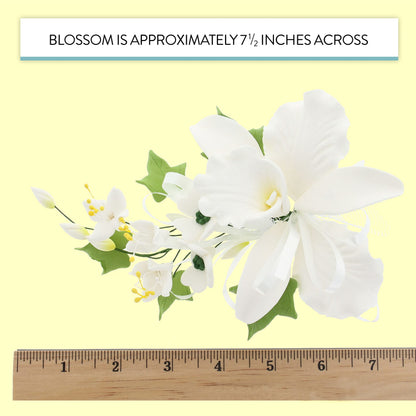 White Cattleya Orchid Spray
