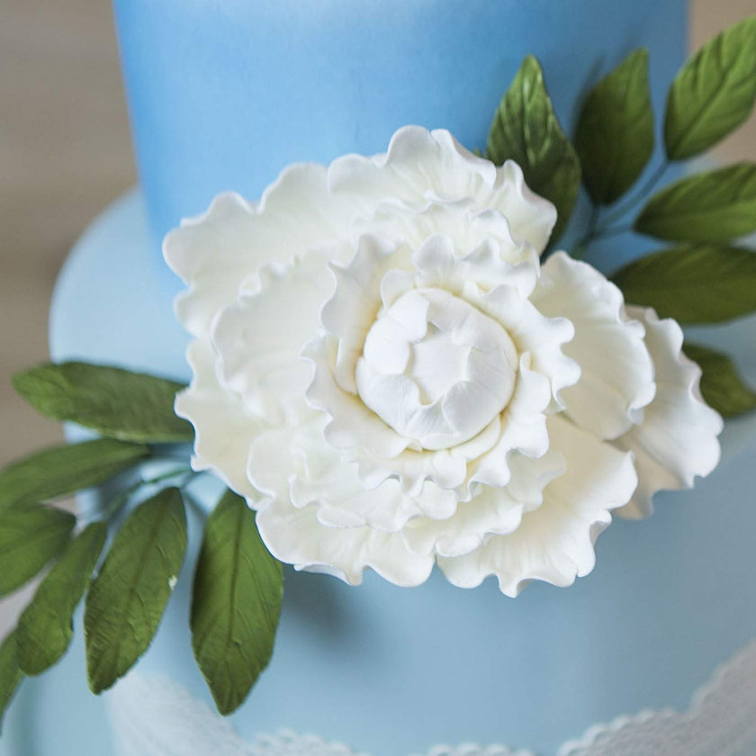 Premium Peony Sugar Flower by Global Sugar Art, White