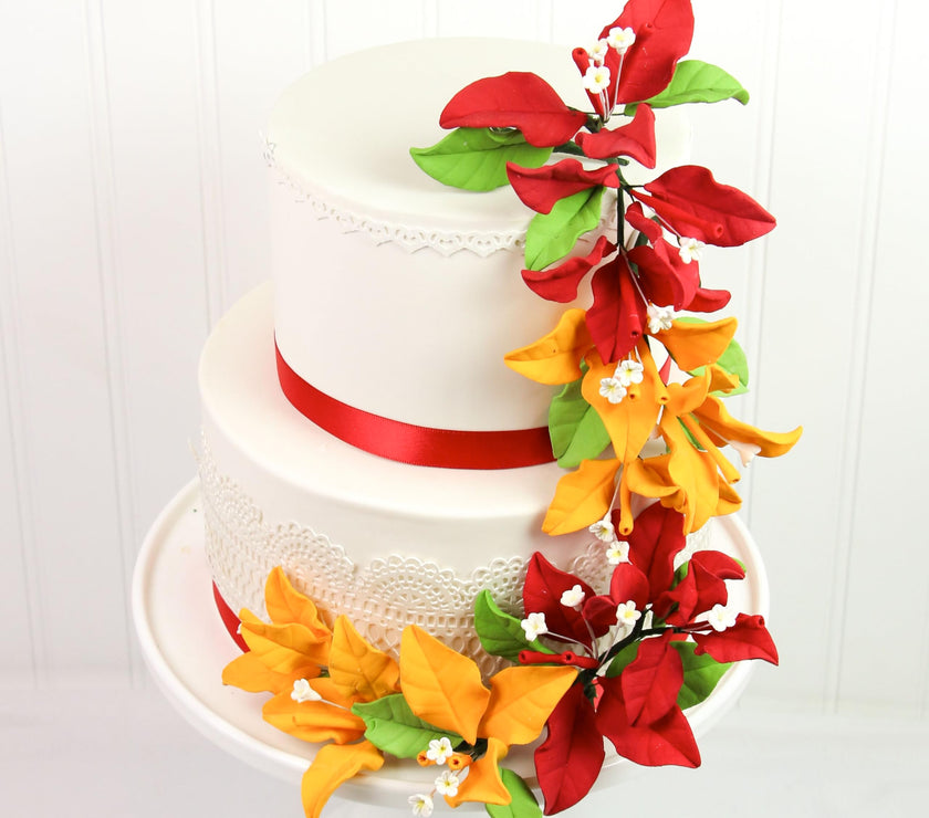 Bougainvillea Sugar Cake Flowers, Tropical Cake Decorations, by Global Sugar Art, Red