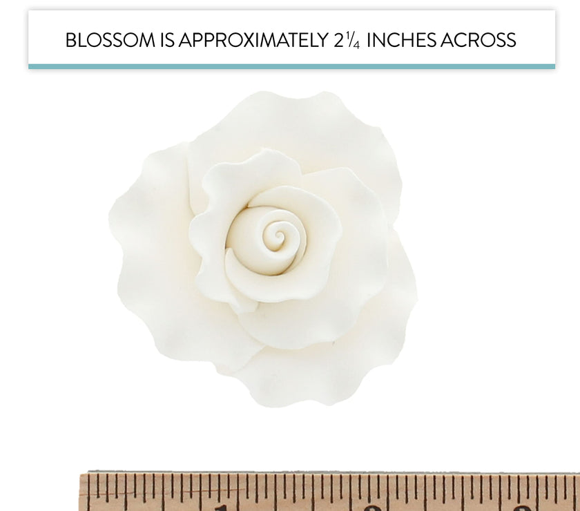 Aussie Roses, White Cake Toppers by Global Sugar Art, White, 8 Count