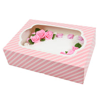 Global Sugar Art Quarter Sheet Cake Box with Window, Auto Popup, 14 x 10 x 4 Inches