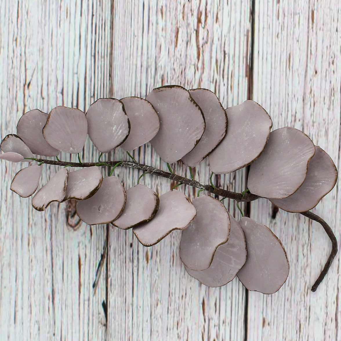 Eucalyptus Sugar Flowers for Cake Decorating, by Global Sugar Art, 5 Count, Mauve