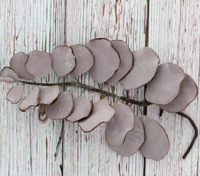 Eucalyptus Sugar Flowers for Cake Decorating, by Global Sugar Art, 5 Count, Mauve