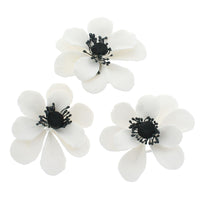 Global Sugar Art Sugar White and Black Anemone by Chef Alan Tetreault, 3 Count