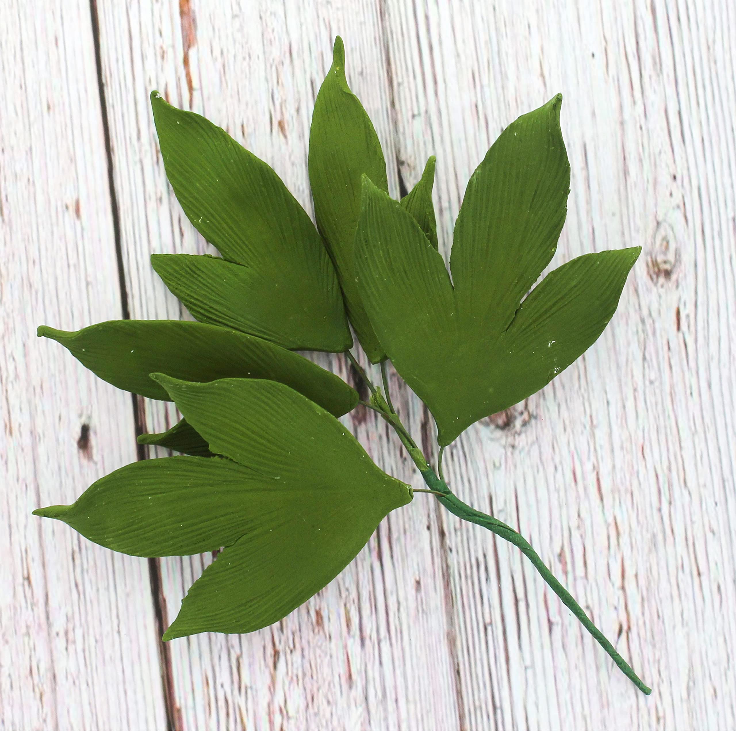 Peony Leaf  Spray  Cake Decoration by Chef Alan Tetreault, Global Sugar Art, 2 Count