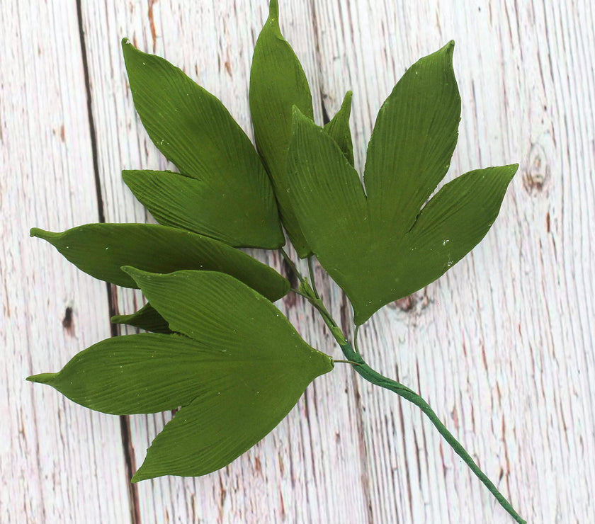 Peony Leaf  Spray  Cake Decoration by Chef Alan Tetreault, Global Sugar Art, 2 Count