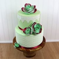 Global Sugar Art Succulent Taurus Sugar Cake Flowers Assortment with Wire, 3 Count by Chef Alan Tetreault