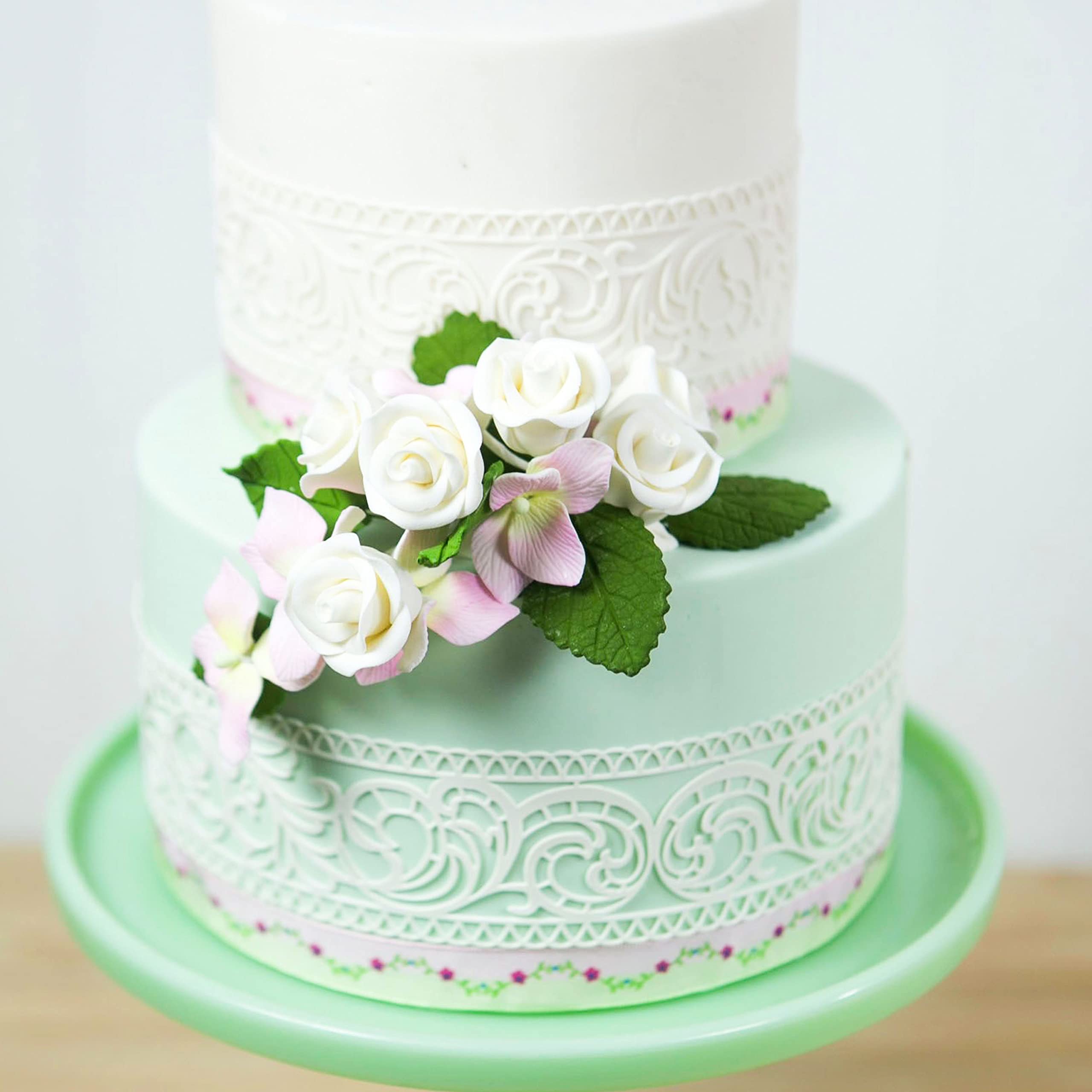 Hydrangea Leaves, Gum Paste Cake Decorations by Global Sugar Art, Green, Multiple Sizes