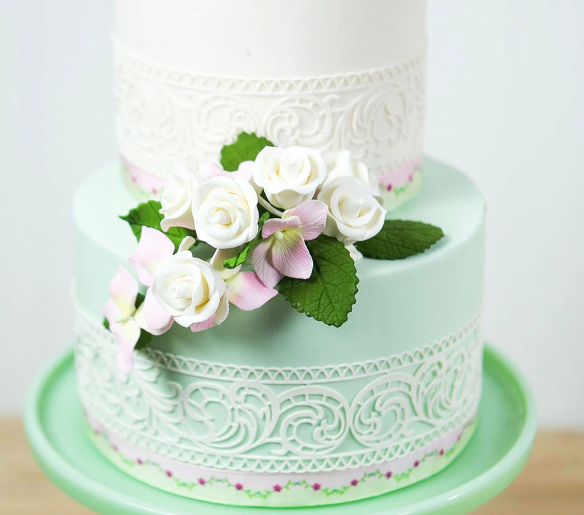 Hydrangea Leaves, Gum Paste Cake Decorations by Global Sugar Art, Green, Multiple Sizes