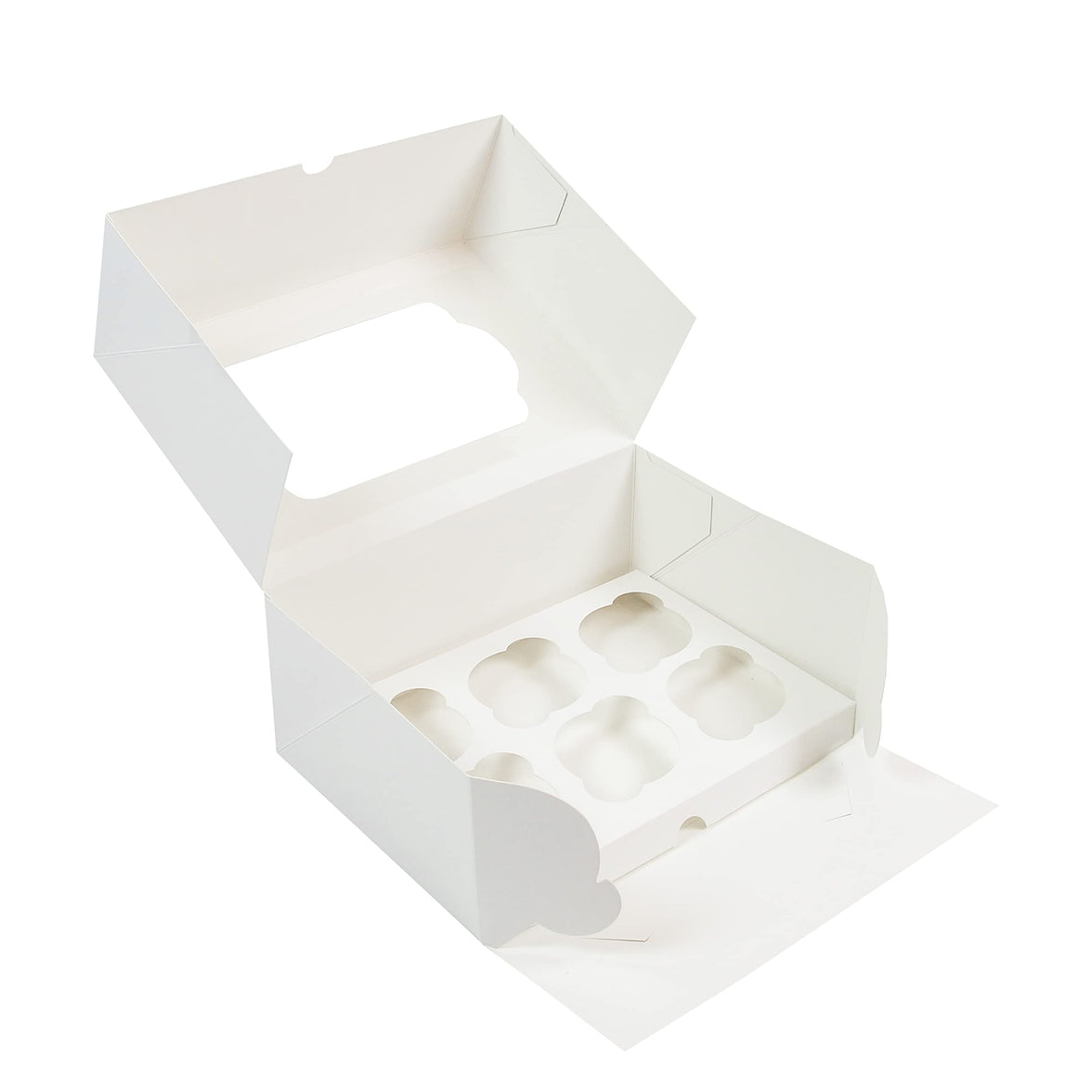 Global Sugar Art Auto-Popup Cupcake Box Muffin Box with Insert and Window, 10 x 7 x 4 Inches