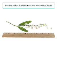 Lily of the Valley Sugar Cake Flower Spray with Leaves, by Global Sugar Art, White