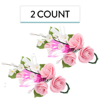 Petite Rose Spray, Sugar Flower Spray for Cakes, by Global Sugar Art, Pink 2 Count