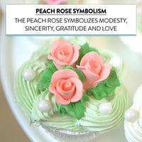 Tiny Rose Sugar Flowers, Edible Cupcake Toppers, Extra Small, by Global Sugar Art, Peach