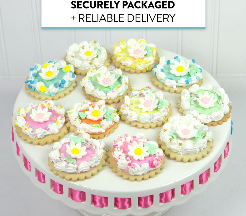 Edible Daisy Cake Decorations, White and Pink Sugar Flowers, Unwired 3/4 Inch, Daisy Cupcake Toppers, Edible Flowers Cake Decorations by Chef Alan Tetreault, Global Sugar Art