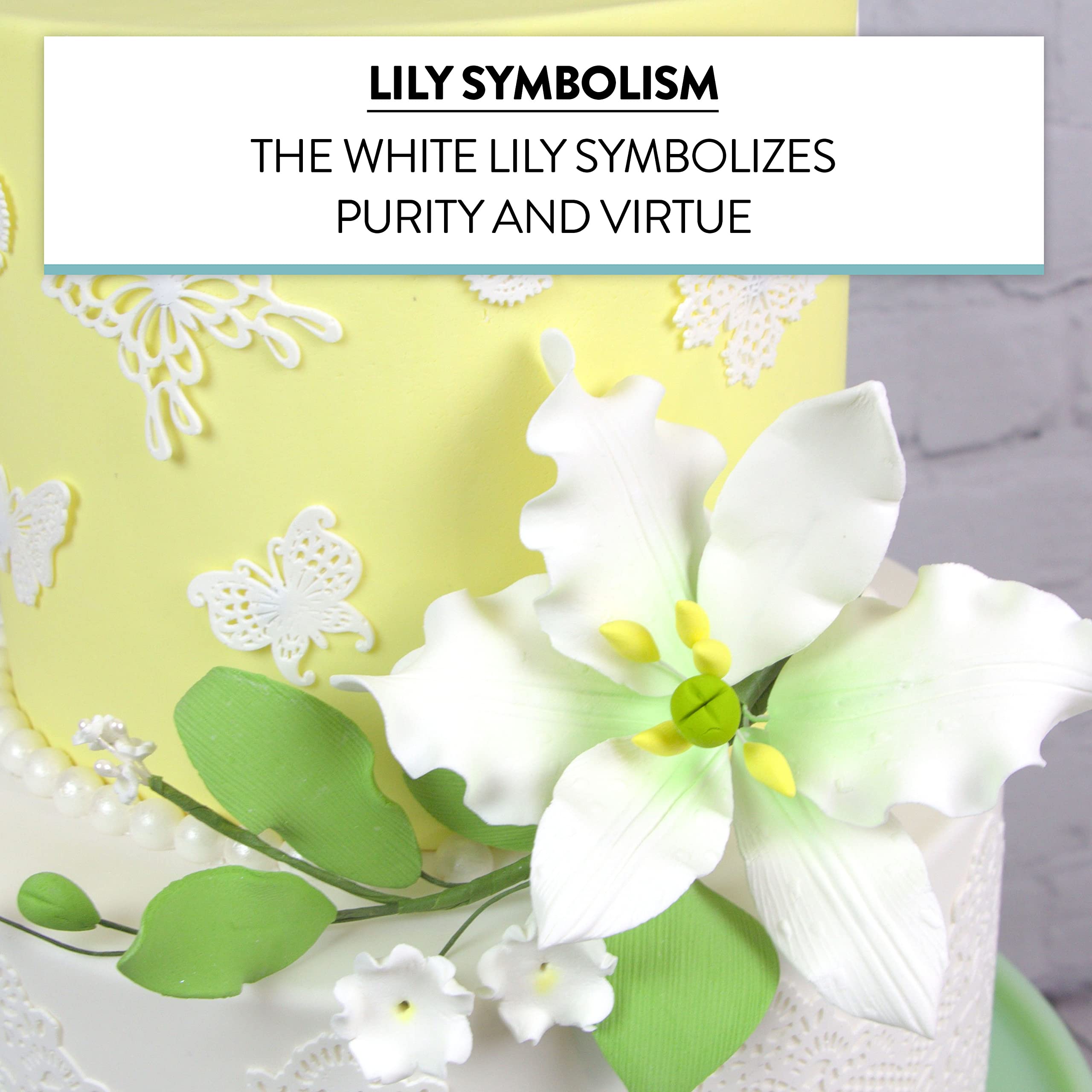 Sugar Lilies, Lily Flower Sprays, Cake Toppers by Global Sugar Art, White Casablanca Easter Lily Spray