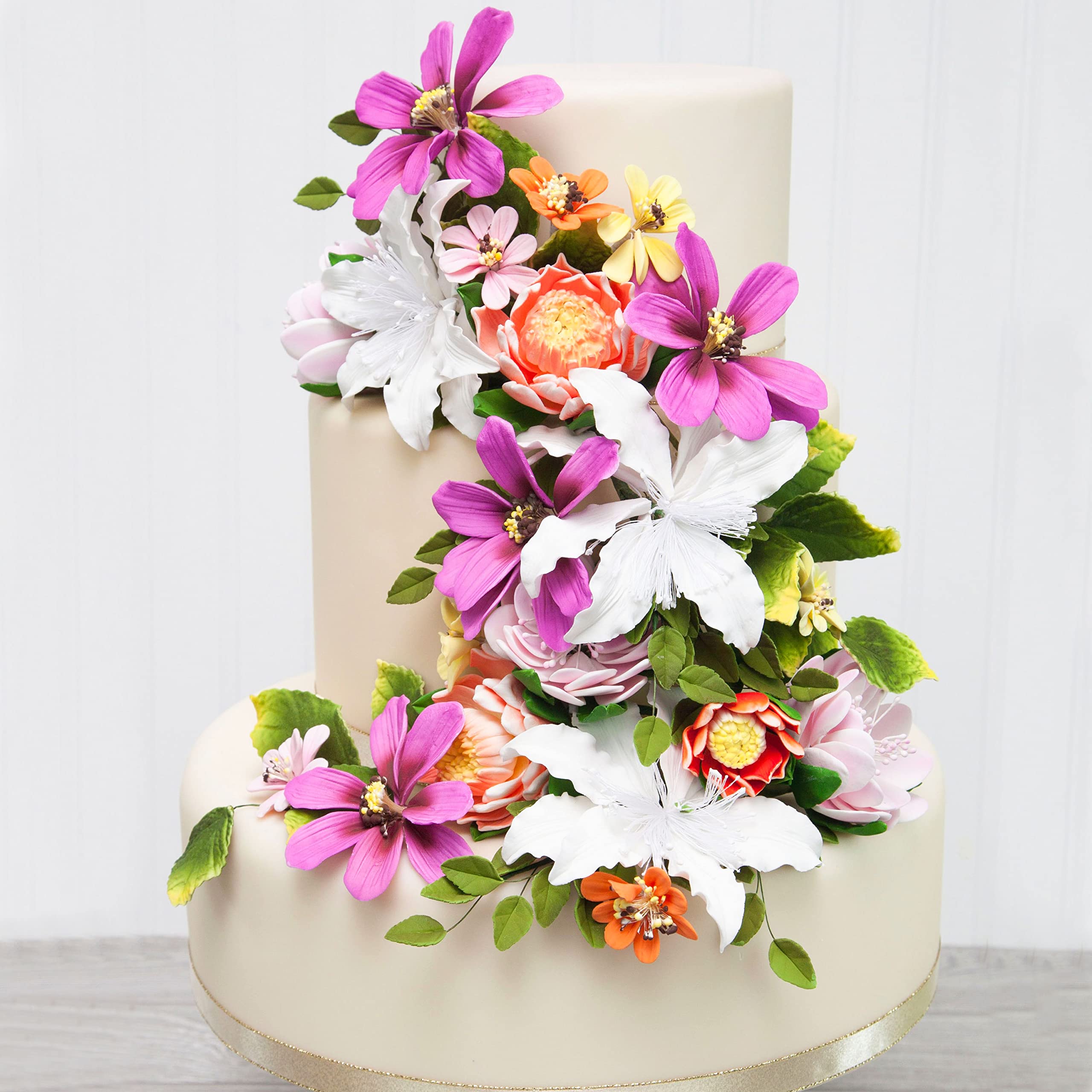 Protea Sugar Cake Flowers by Global Sugar Art, Large Tangerine, 1 Count