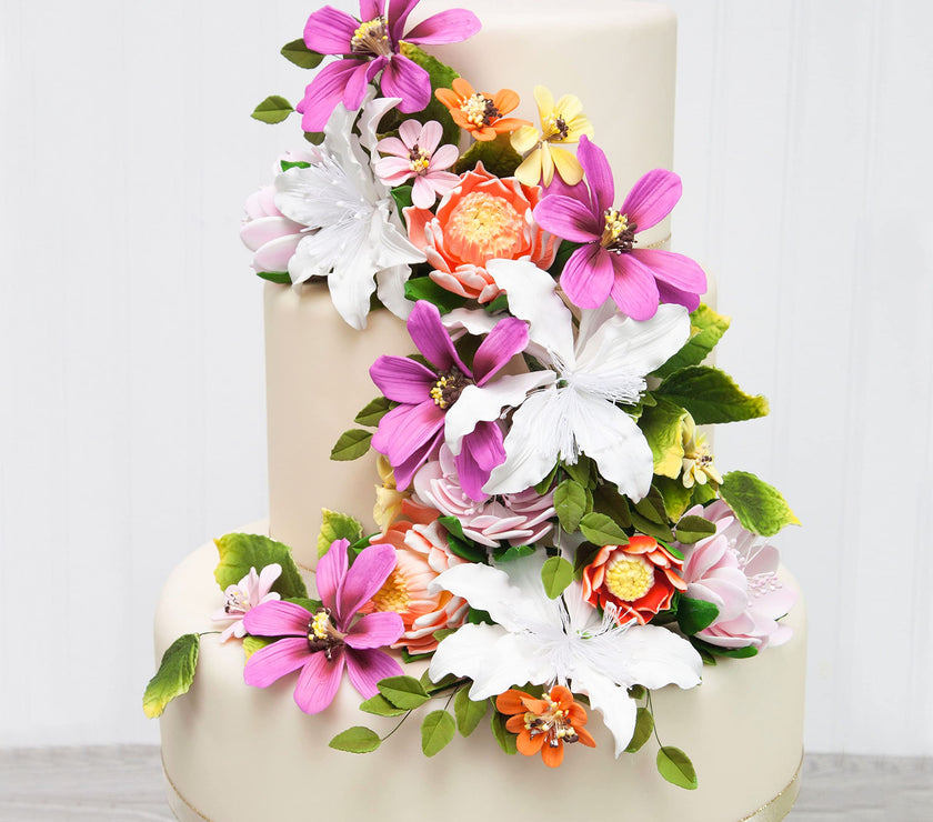 Protea Sugar Cake Flowers by Global Sugar Art, Large Tangerine, 1 Count