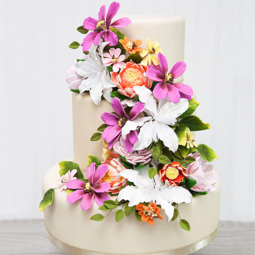 Protea Sugar Cake Flowers by Global Sugar Art, Large Tangerine, 1 Count