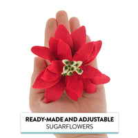 Christmas Poinsettia Sugar Flowers for Cakes, by Global Sugar Art, Large Poinsettia