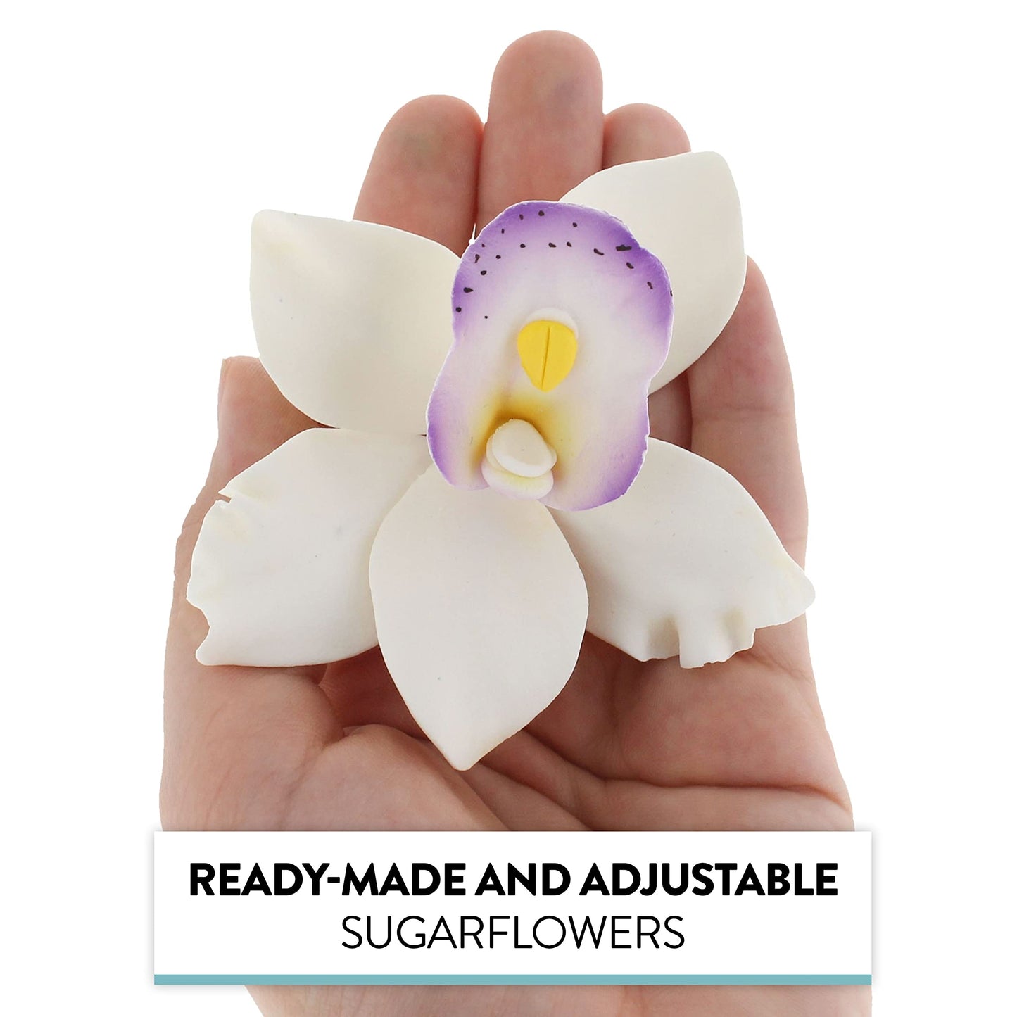 White and Purple Pearly Orchids, 4 Count