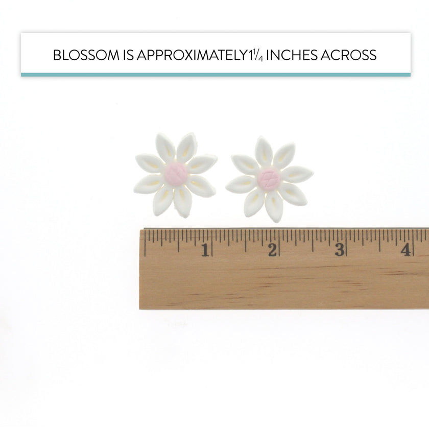 Edible Daisy Cake Decorations, White and Pink Sugar Flowers, Unwired 1 Inch, Daisy Cupcake Toppers, Edible Flowers Cake Decorations by Chef Alan Tetreault, Global Sugar Art