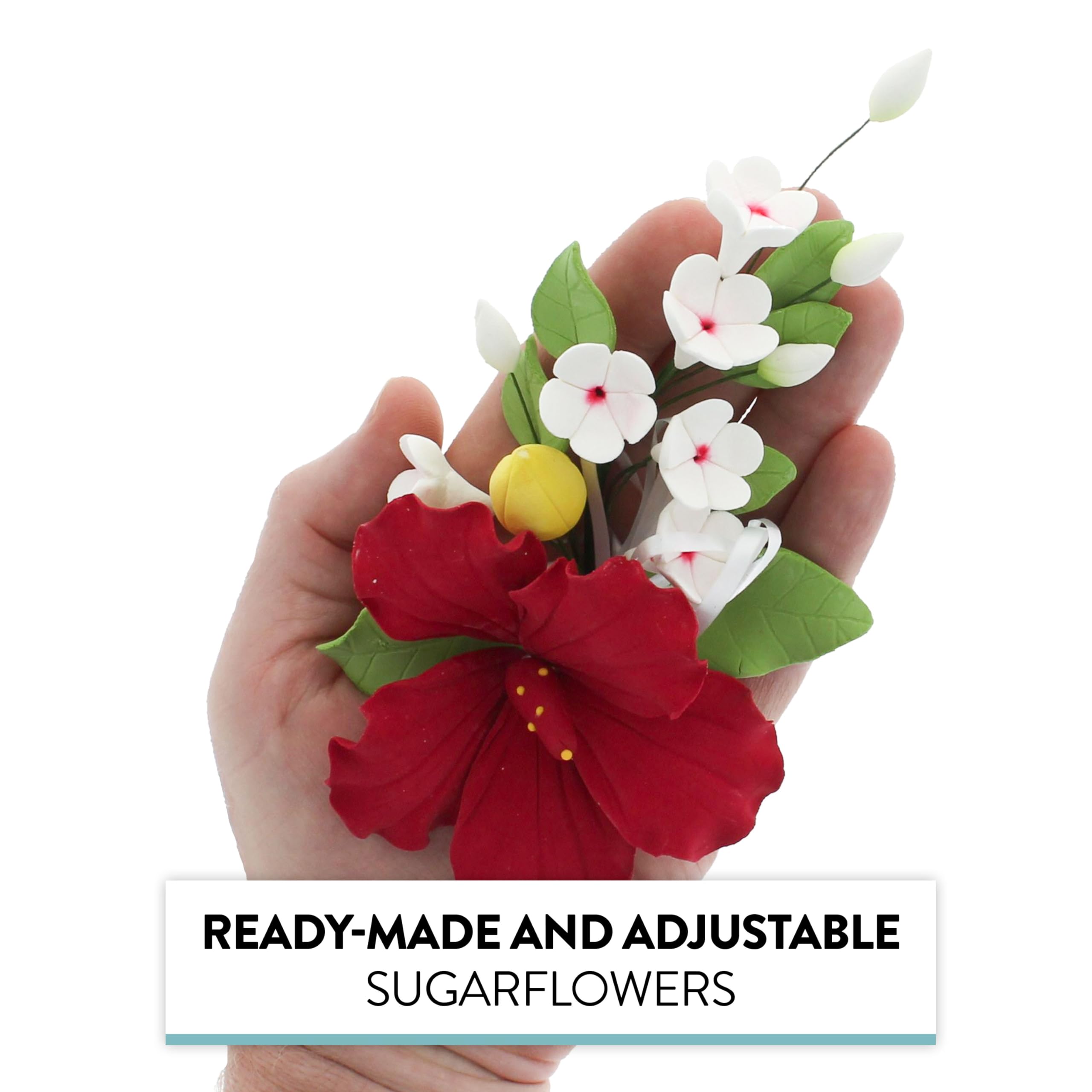 Red Hawaiian Cake Flower Hibiscus Sugar Flower Topper by Global Sugar Art