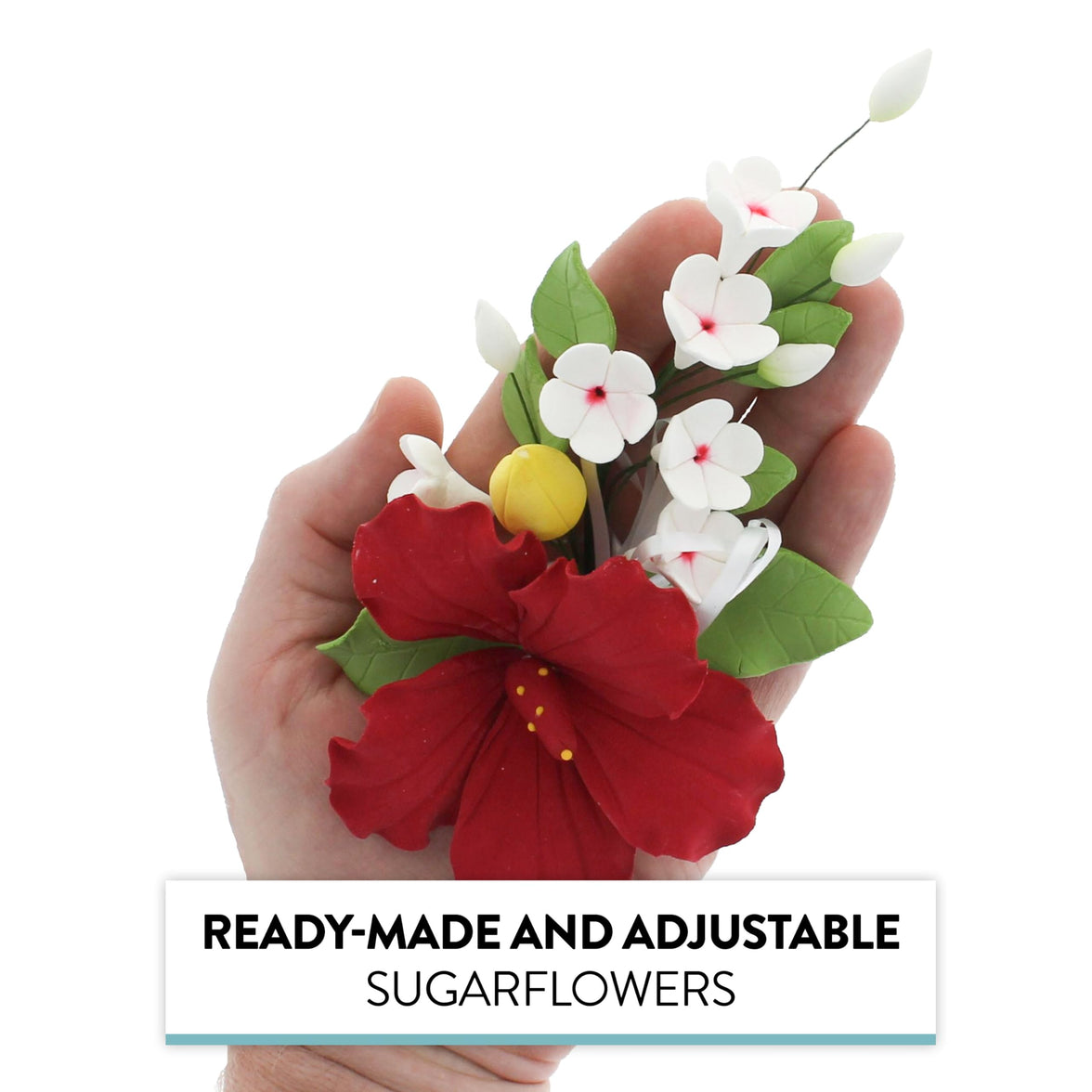 Red Hawaiian Cake Flower Hibiscus Sugar Flower Topper by Global Sugar Art