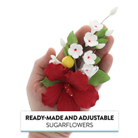 Red Hawaiian Cake Flower Hibiscus Sugar Flower Topper by Global Sugar Art