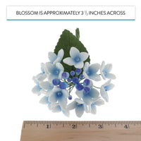 Hydrangea Blossoms Sprays, Sugar Cake Flowers by Global Sugar Art, 4 Count, Blue