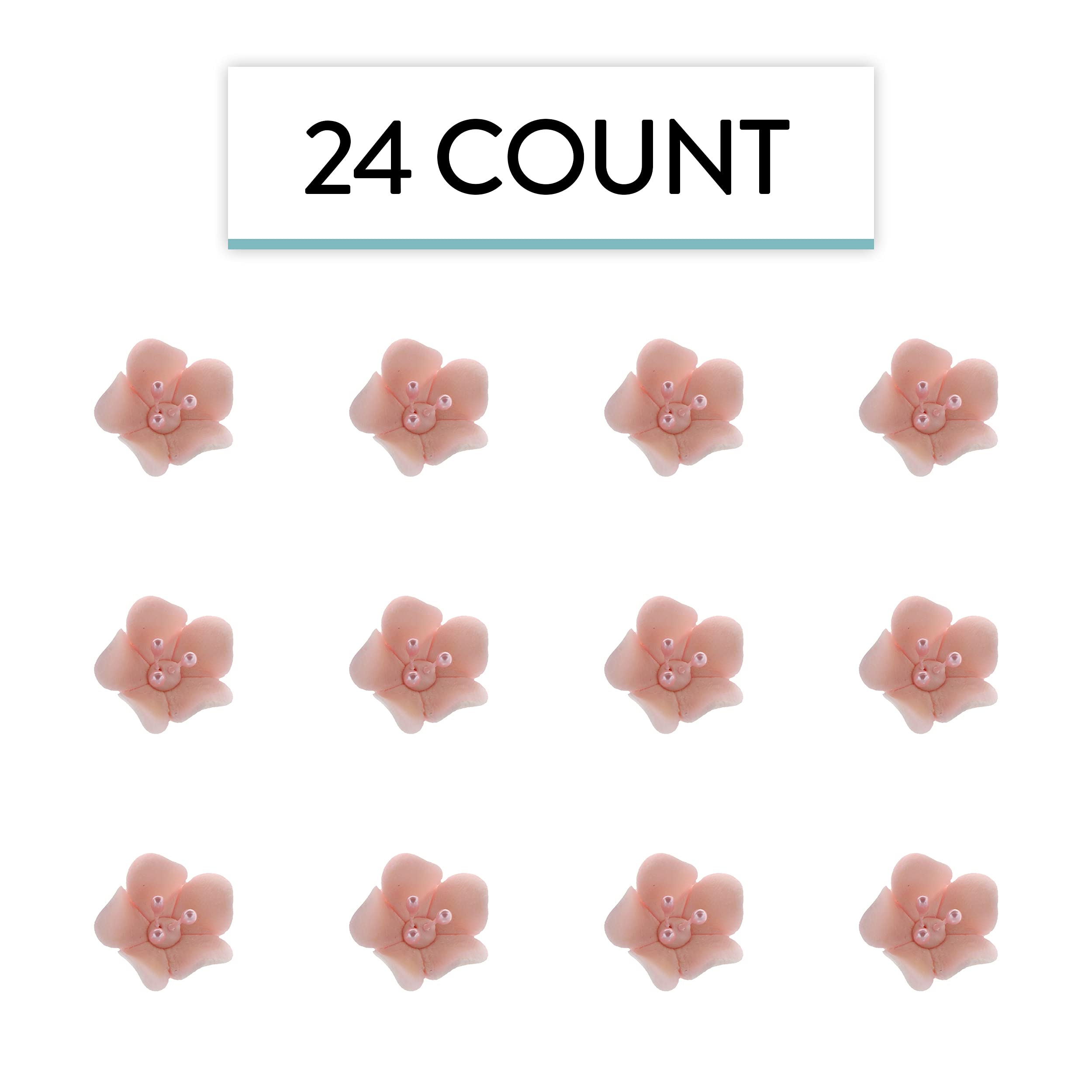 Global Sugar Art Blossom Sugar Cake Flowers with Pearl Stamens, Pink, by Chef Alan Tetreault