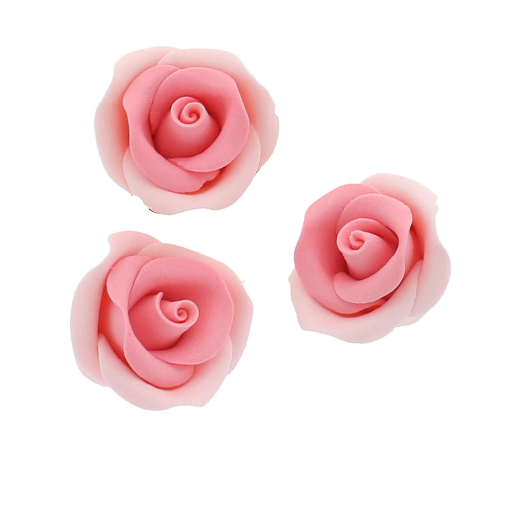 Shrub Rose Sugar Flowers for Cakes, by Global Sugar Art, Small, Pink