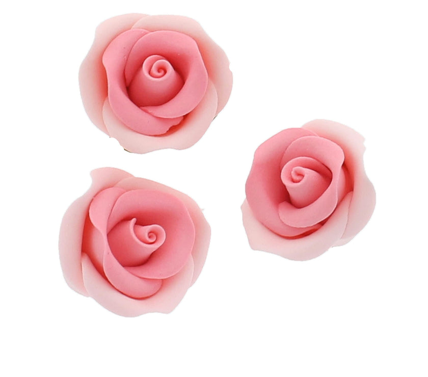 Shrub Rose Sugar Flowers for Cakes, by Global Sugar Art, Small, Pink