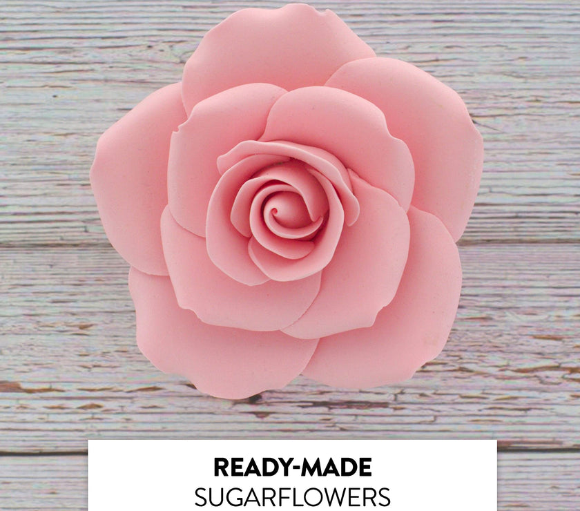 Jumbo Rose Sugar Cake Flowers by Global Sugar Art, Pink