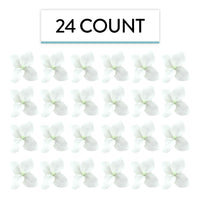 Hydrangea Blossoms, Flat Sugar Flowers by Global Sugar Art, 24 Count White