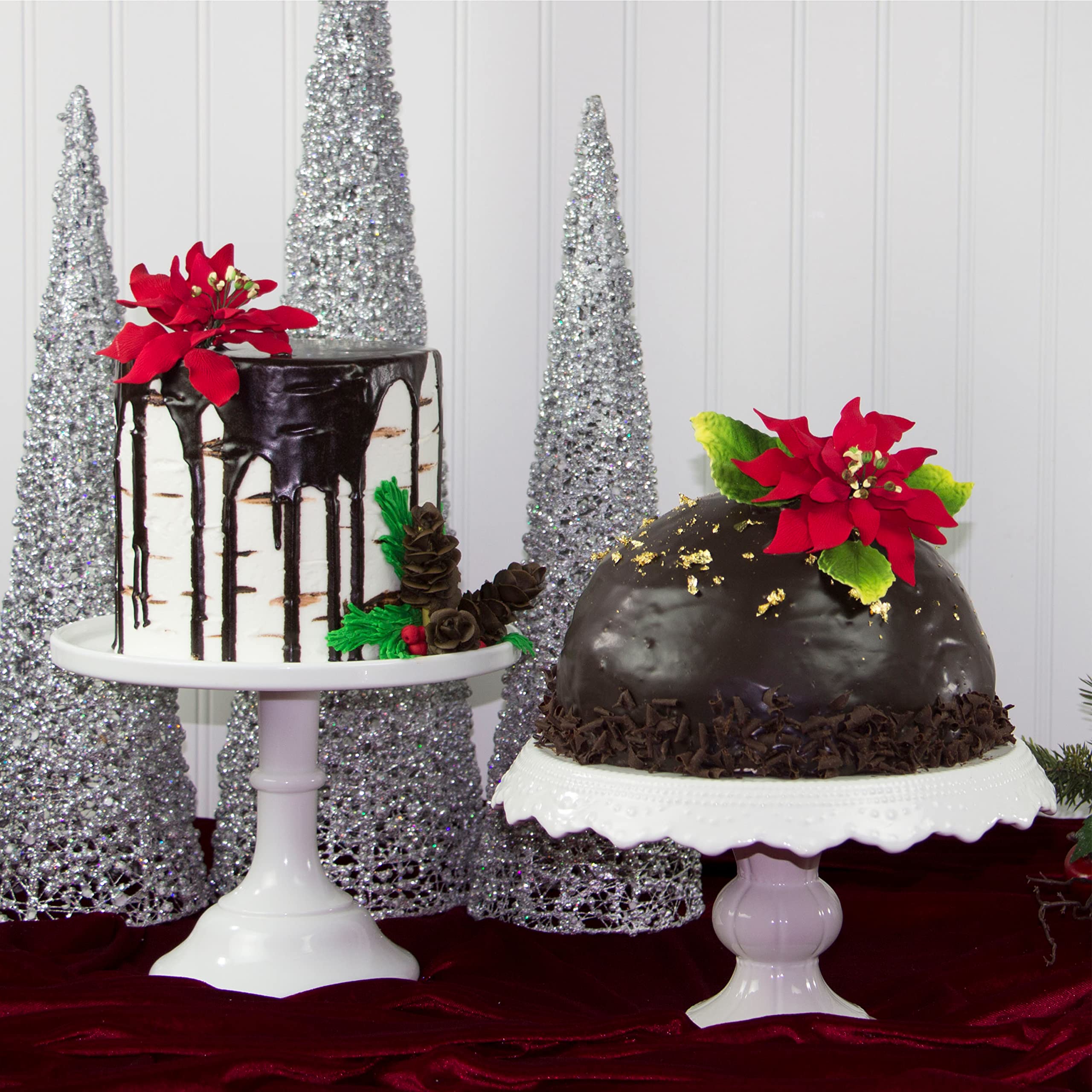 Christmas Poinsettia Sugar Flowers for Cakes, by Global Sugar Art, Small Poinsettia