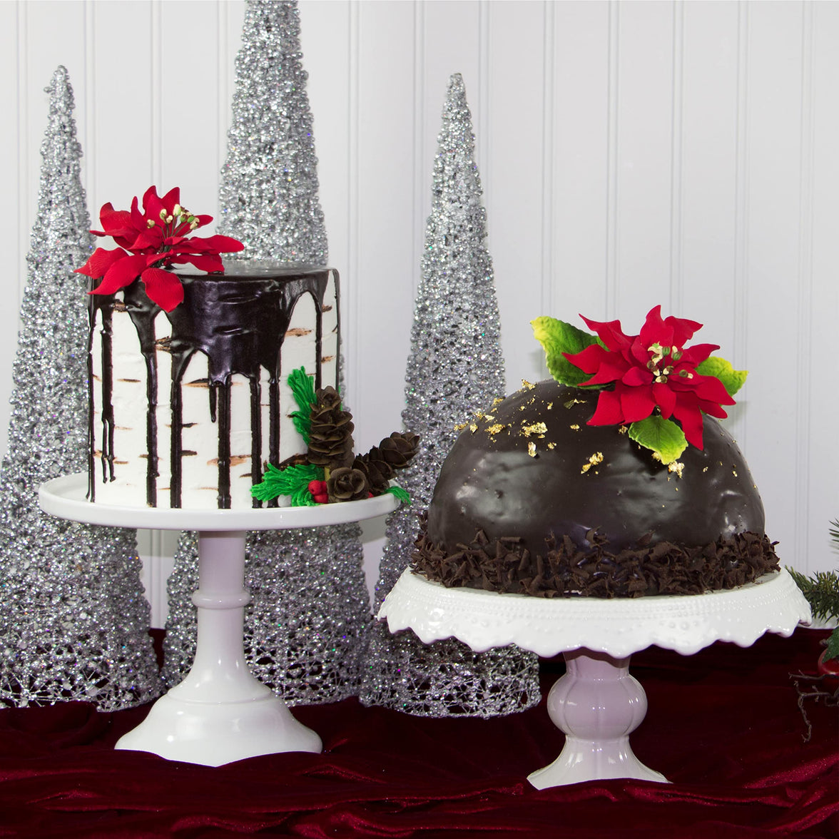 Christmas Poinsettia Sugar Flowers for Cakes, by Global Sugar Art, Small Poinsettia