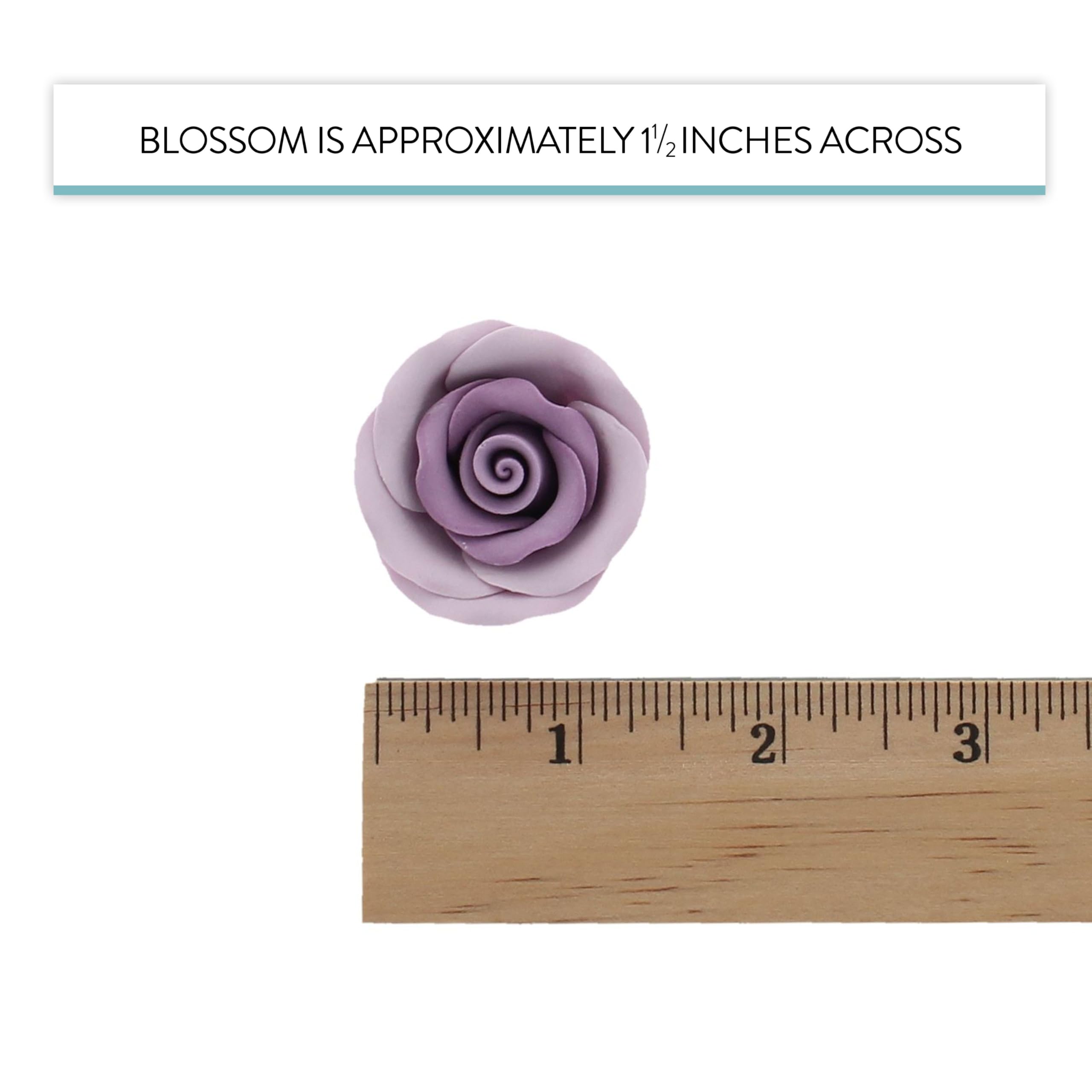 Premium Roses for Decorating Cakes and Cupcakes, by Global Sugar Art, Medium, Lavender Pink Yellow Peach