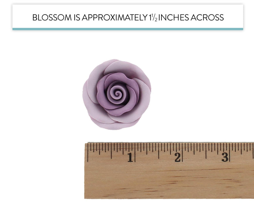 Premium Roses for Decorating Cakes and Cupcakes, by Global Sugar Art, Medium, Lavender Pink Yellow Peach