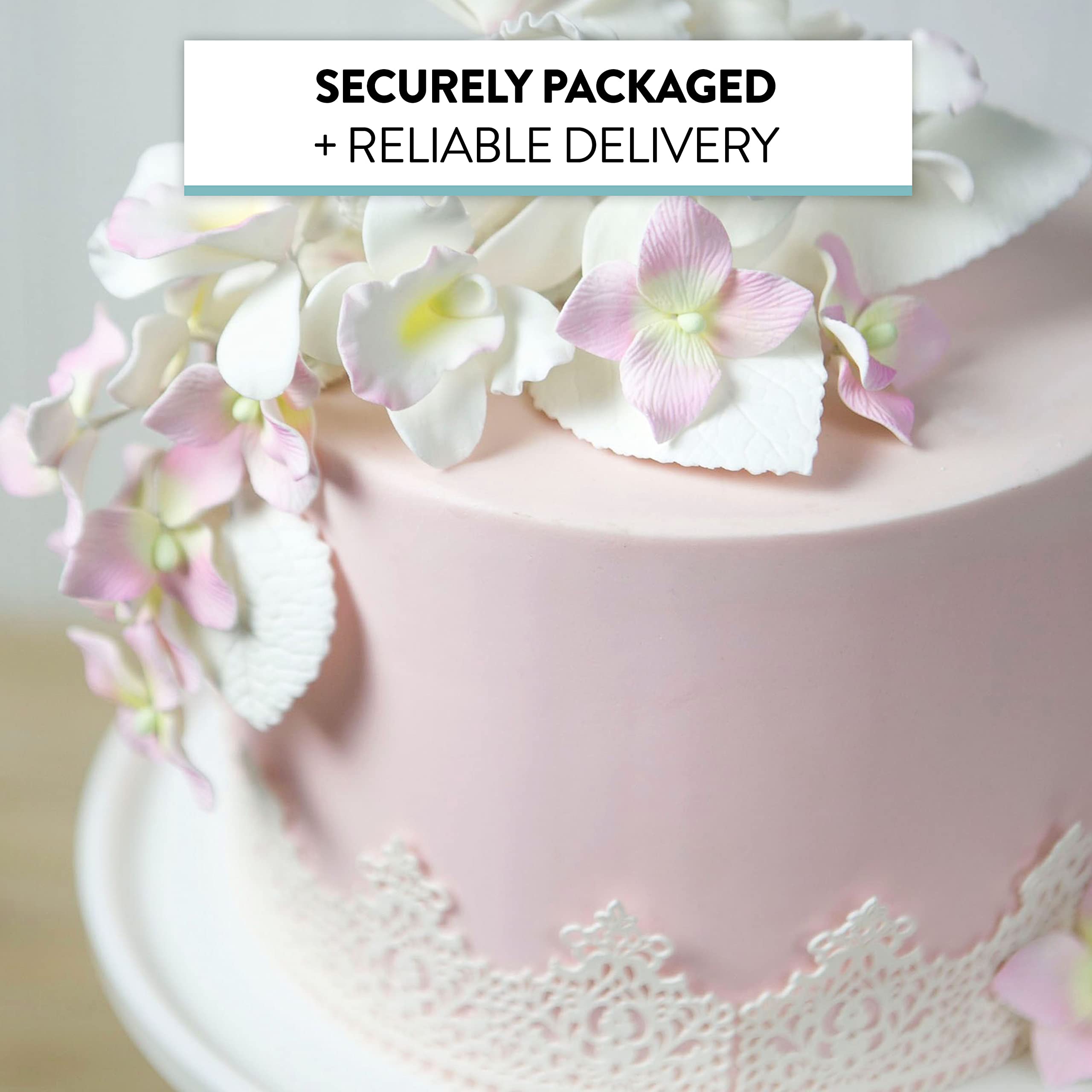 Hydrangea Blossoms, Flat Sugar Flowers by Global Sugar Art, 24 Count Pink