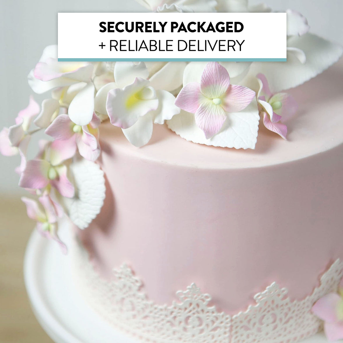 Hydrangea Blossoms, Flat Sugar Flowers by Global Sugar Art, 24 Count Pink