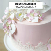 Hydrangea Blossoms, Flat Sugar Flowers by Global Sugar Art, 24 Count Pink