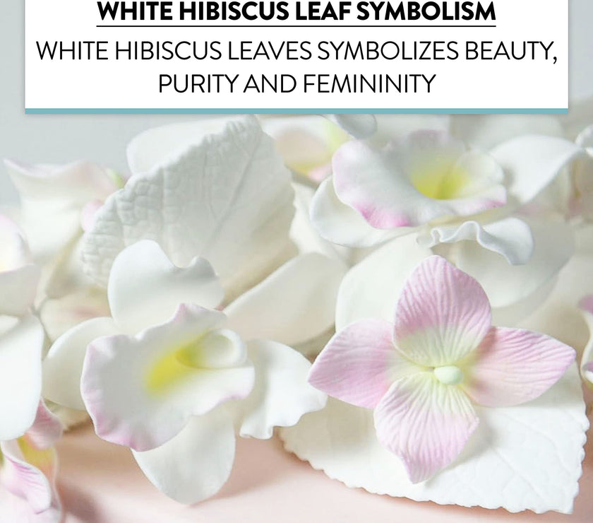 Hydrangea Leaves, Gum Paste Cake Decorations by Global Sugar Art, White, Multiple Sizes