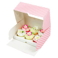 Global Sugar Art Auto-Popup Cupcake Box Muffin Box with Insert and Window, 10 x 7 x 4 Inches