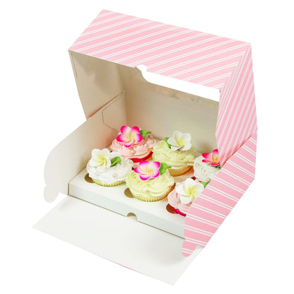 10 x 7 x 4 Inch Cupcake Box Muffin Box with Insert and Window