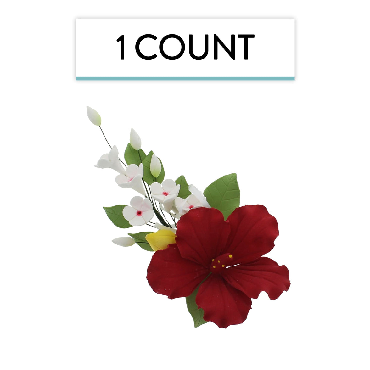 Red Hawaiian Cake Flower Hibiscus Sugar Flower Topper by Global Sugar Art