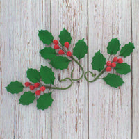Christmas Holly Leaf Sprays for Cakes and Decorating, by Global Sugar Art